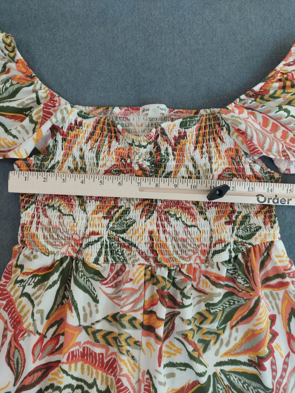 Derek Heart Tropical Smocked Off-Shoulder Romper Plus Size 1X Floral - Picture 4 of 9